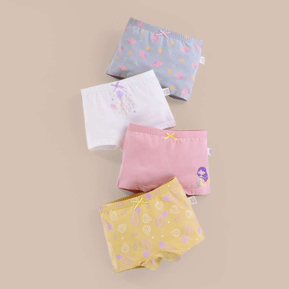 Girls′ Pure Cotton Cartoon Boxer Shorts