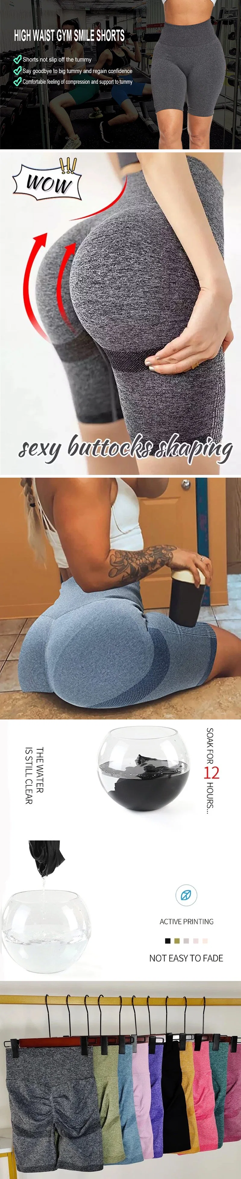 Top Selling Push up Seamless Activewear Peach Hip Yoga Biker Shorts for Sports Teens Girls, Custom Sexy Gym Street Wear High Waist Tights Athletic Shorts