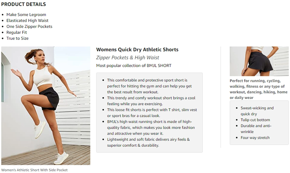 Women′ S Running Shorts Elastic High Waisted Shorts