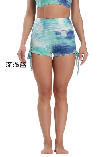 Pantalones cortos deportivos Tie Dye de verano con cordón elástico de retales, pantalones cortos suaves con estampado de animales para mujer, pantalones cortos informales ajustados para mujer S