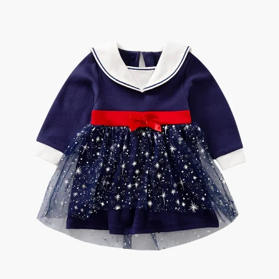 Vestido para niña bebé, nuevo estilo 2020, estilo princesa con manga larga para primavera u otoño